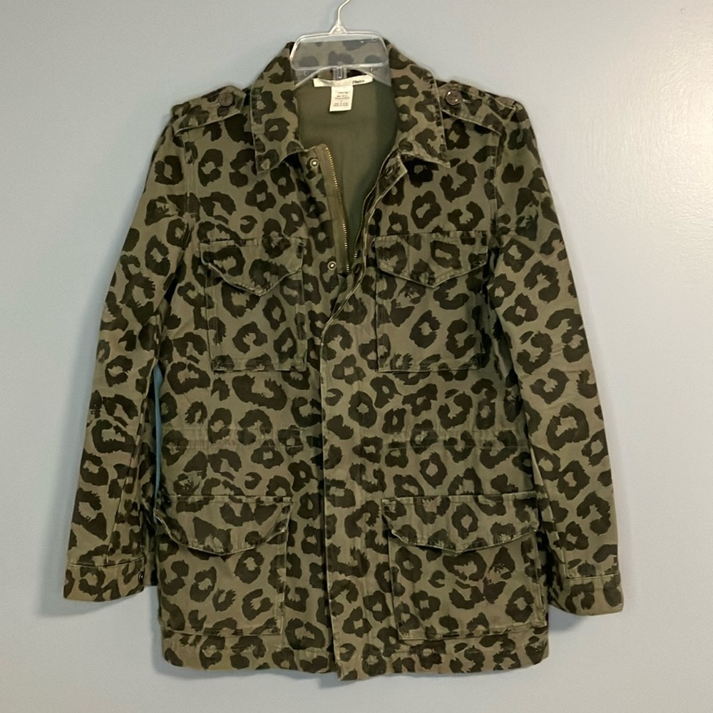 Ellison Utility Jacket Womens Size Small Brown Leopard Print jacket